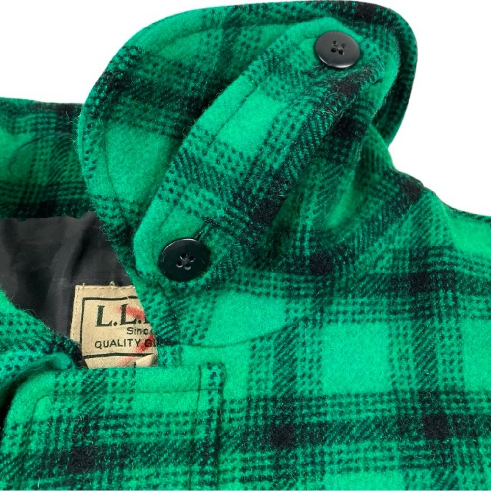 L.L BEAN GREEN AND BLACK WOOL HUNTING COAT XXL - Picture 6 of 10